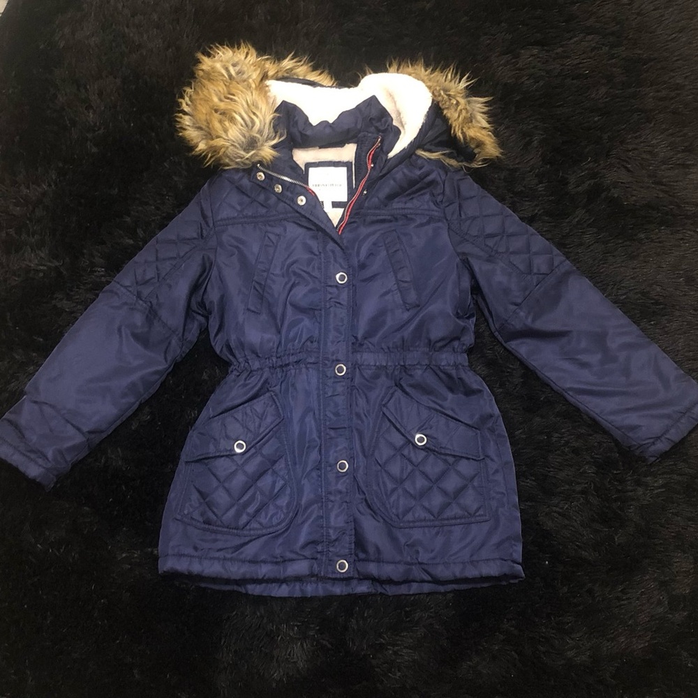 NWOT Urban Republic Navy Faux Fur Girls Jacket Size Large 14